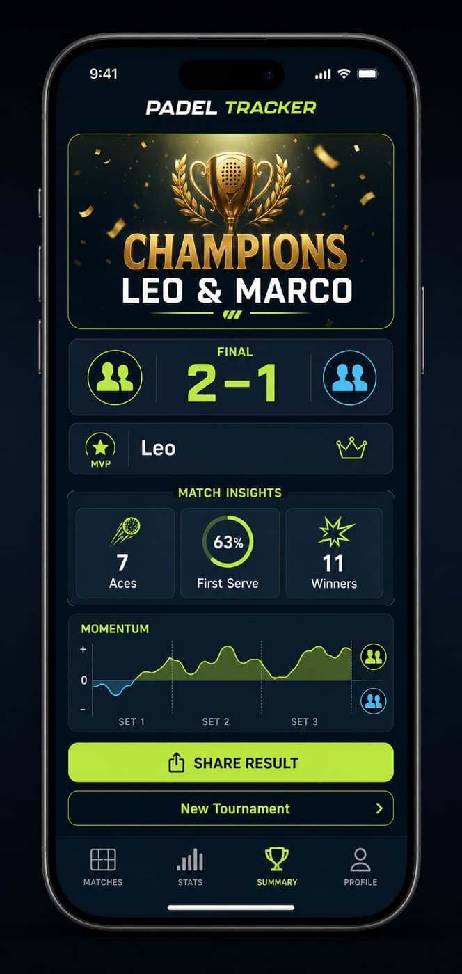 Padel Tracker screen 3
